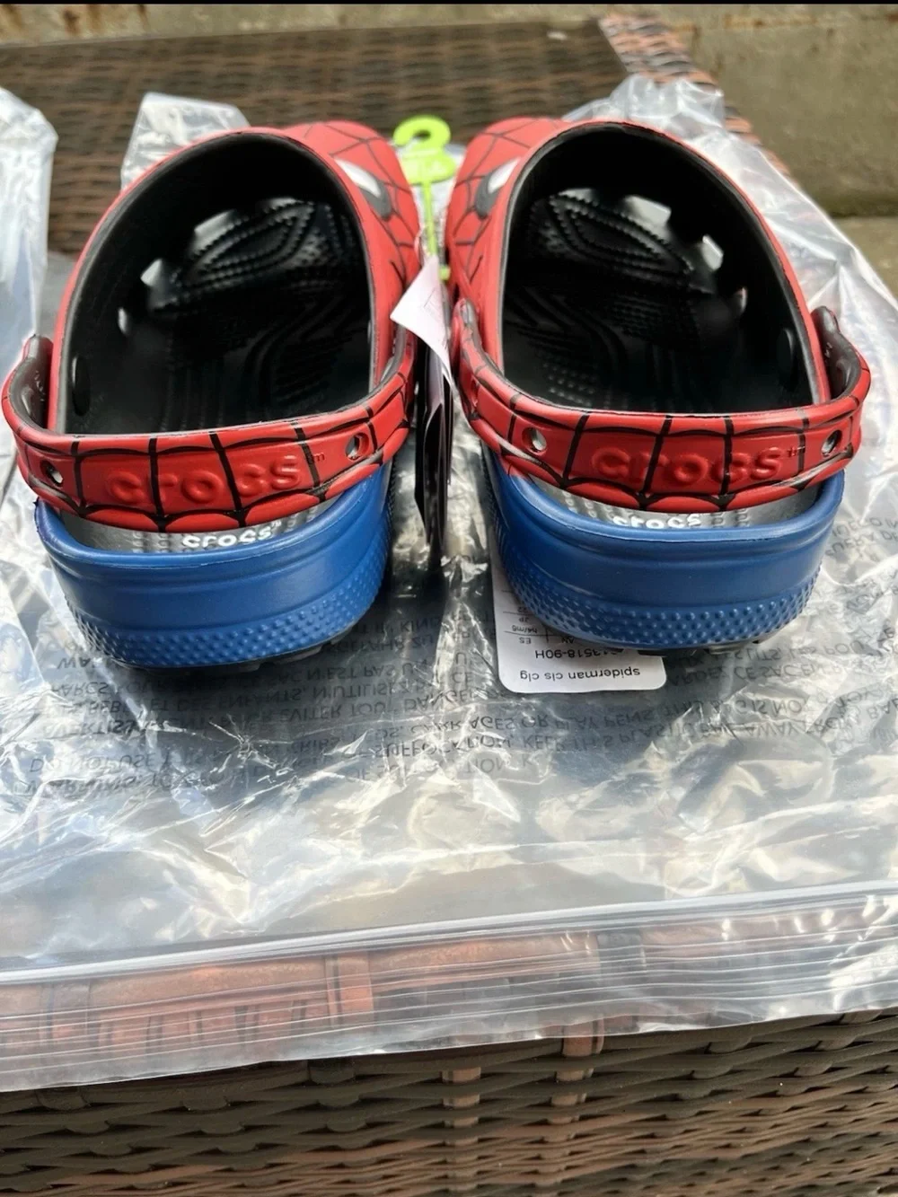 CROCS Red Spider Web Slip-On Clog Sandals